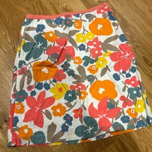 Boden Multicolor Floral A-Line Skirt